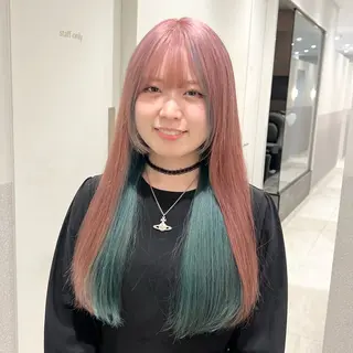 ロング カラー 🩵ブリーチカラー MIORI🩵のヘアスタイル