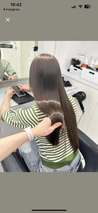 ロング カラー パーマ ヘアアレンジ メンズ キッズ ブリーチなしカラー/ ブラウン/レイヤーのヘアスタイル