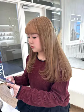 ロング カラー NANO／ ブリーチ×レイヤーのヘアスタイル
