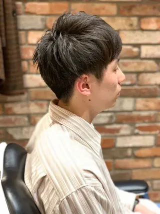 ミディアム メンズ 田中 千恩のヘアスタイル