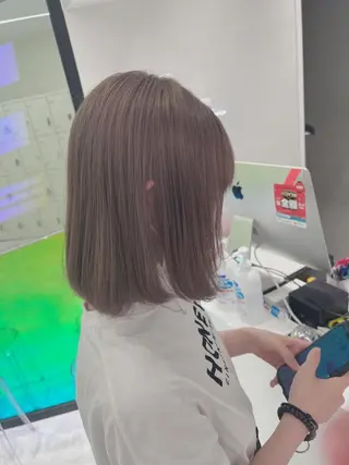 ミディアム カラー ヘアアレンジ ダブルカラー｜ なおき｜池袋美容師のヘアスタイル