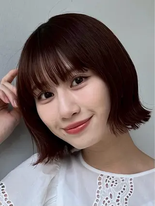 ミディアム ボブ.艶髪 髪質改善.縮毛矯正のヘアスタイル