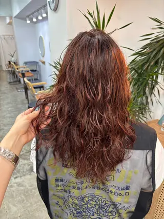 セミロング カラー パーマ ナナ/大阪心斎橋/ 海外レイヤーカットのヘアスタイル