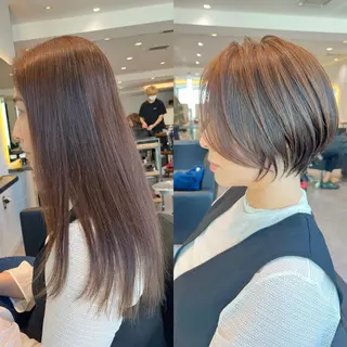 ショート カラー 襟足でお悩みの方✂︎ くびれ職人ハシモトのヘアスタイル