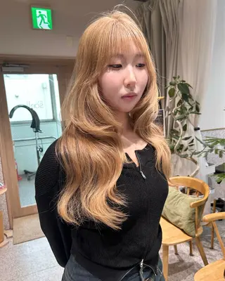 ロング カラー ヘアアレンジ トレンドレイヤー カット/mihoのヘアスタイル