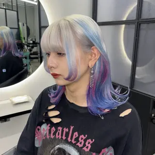 セミロング カラー Ren. 🦋デザインカラーのヘアスタイル