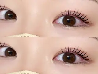 マツエク・マツパ 🎀韓国風🎀うる艶 カラー🎀束感まつ毛のヘアスタイル