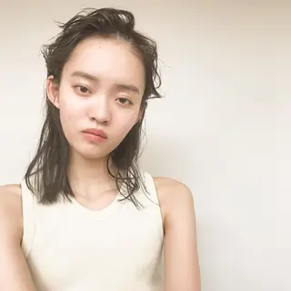 ミディアム カラー パーマ ヘアアレンジ エイジングケア/大人 デザイン/FRAMEのヘアスタイル