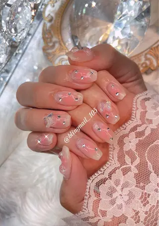 ネイル 24時まで❤︎韓国、 ワンホンネイルのネイルデザイン