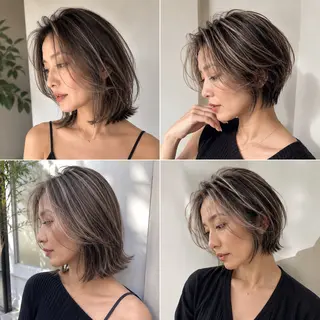 ショート カラー 白髪ぼかしのプロ ✨たいきのヘアスタイル