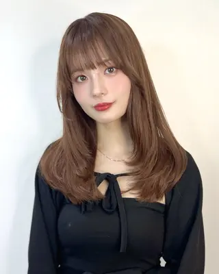 ロング カラー ヘアアレンジ 韓国レイヤー/顔周り 美髪矯正 KAITOのヘアスタイル