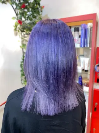 セミロング ゆぴ☾/推しカラー /ハイトーンのヘアスタイル