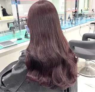 ロング 顔まわりレイヤー/諒 オリーブカラー/天神のヘアスタイル