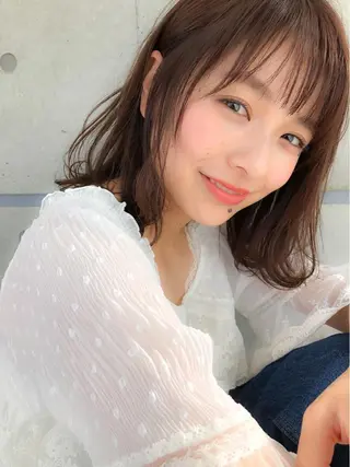 ミディアム カラー レイヤーボブ/ボブ 仲川和人のヘアスタイル