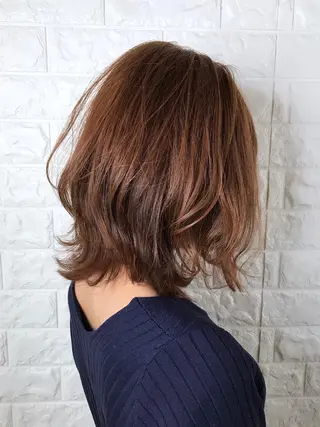 ミディアム カラー 髪質改善縮毛矯正 美容師✂️山崎竜二のヘアスタイル