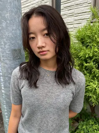 ミディアム カラー パーマ honen hairのヘアスタイル