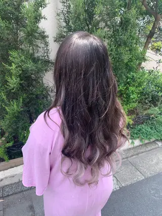 ロング カラー 色落ちまでキレイに！ ！女性サロンのヘアスタイル