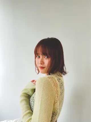 ミディアム 水田吉亮/髪質改善/ 縮毛矯正/レイヤーのヘアスタイル
