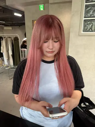 ロング カラー 新潟万代/透明感・ 似合わせカラー/アミのヘアスタイル