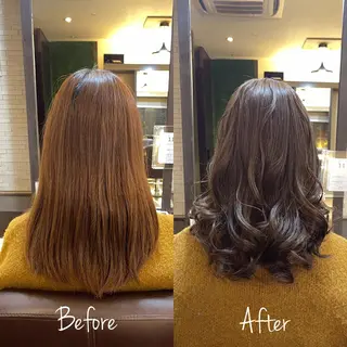 ミディアム カラー 飯田 智也のヘアスタイル