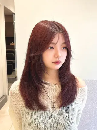 ミディアム 透明感カラー/ moyu🌷のヘアスタイル