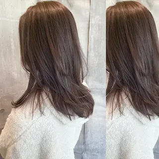 ミディアム カラー ウルフカット ハッシュカット/七海のヘアスタイル
