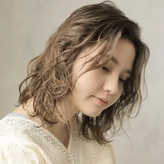 ミディアム カラー 透明感カラー/ボブ あんまみゆのヘアスタイル