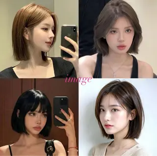aku💞韓国風🩷 ピンクカラー🎀🩷のヘアスタイル