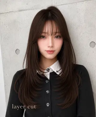 セミロング カラー ヘアアレンジ 🌫️大人韓国ヘア 🌫️naoyaのヘアスタイル