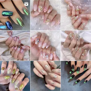 ネイル 渋谷／チップ長さ出し 👑アプレgel-xのネイルデザイン