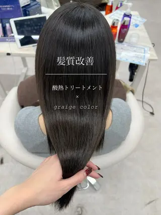 セミロング カラー 美髪矯正/シークレッ トハイライト🤍りさのヘアスタイル