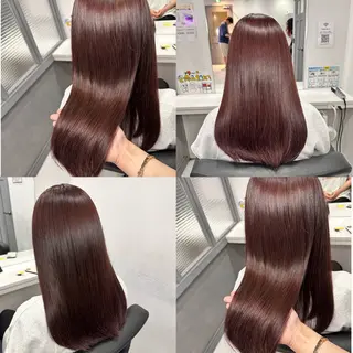 セミロング カラー 髪質改善×矯正🫧 韓国ヘアasamiのヘアスタイル