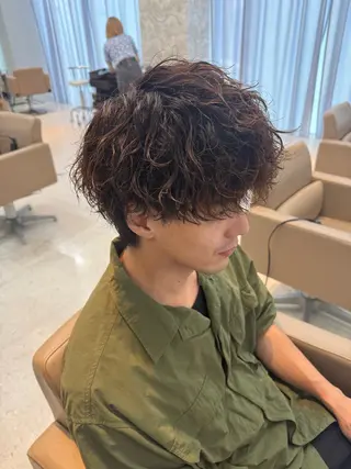ショート カラー パーマ ヘアアレンジ メンズ キッズ 【メンズパーマ特化】 壱岐祥一朗のヘアスタイル