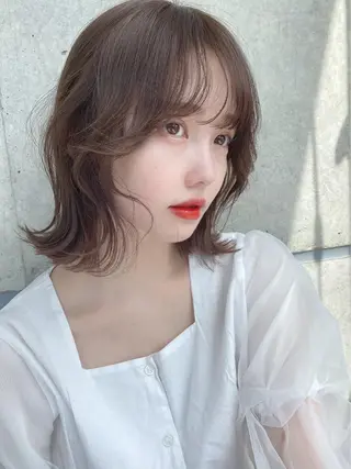 ミディアム カラー センターパート特化 井上健太のヘアスタイル
