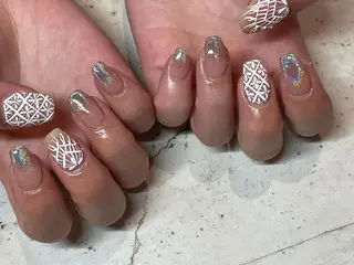 ネイル 韓国/ワンホン/長さ 出しつけ放題🎀のネイルデザイン