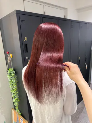 セミロング カラー 縮毛矯正/シール エクステ/艶髪ひふみのヘアスタイル