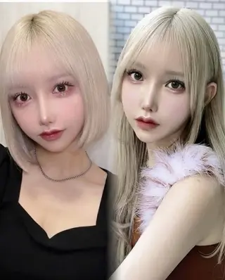 セミロング カラー ハイトーン特化💍 chloe💍韓国のヘアスタイル