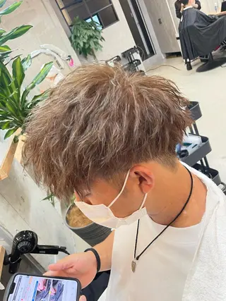ショート メンズ メンズ縮毛矯正 細谷碧海のヘアスタイル