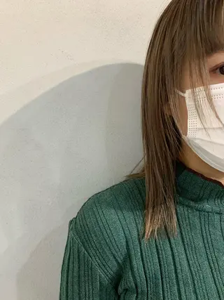 セミロング カラー ボブパーマコテ巻き風 パーマNo1深江秀平のヘアスタイル