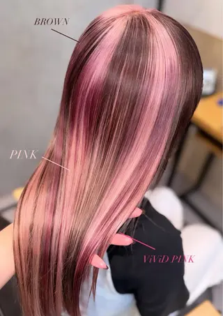 ミディアム カラー 岡山ハイトーン・ ルーツカラー/こもものヘアスタイル