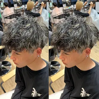 カラー パーマ メンズ センターパート ／植田のヘアスタイル
