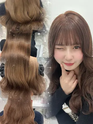 ロング 💎のぼりゆい/大須 ブリーチなしWカラーのヘアスタイル