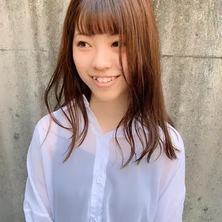 セミロング カラー 中川 竜誠のヘアスタイル