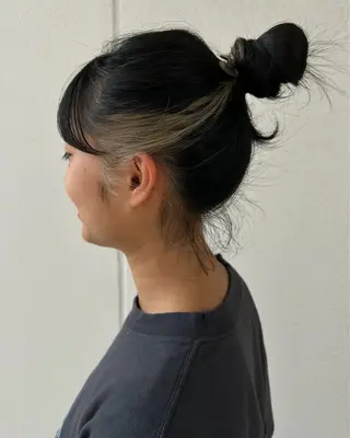 セミロング カラー 田中 遥陽のヘアスタイル