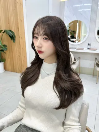 セミロング カラー 🇰🇷韓国風くびれ ヘア🇰🇷中村優大のヘアスタイル