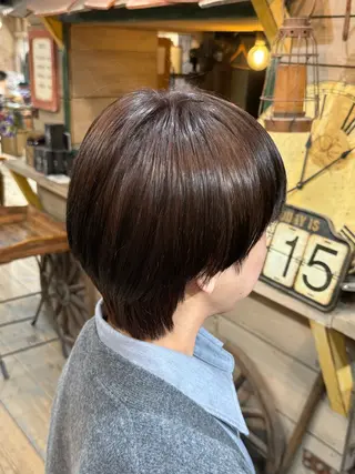 ショート カラー メンズ ボブ/髪質改善 カラー/縮毛/高山のヘアスタイル