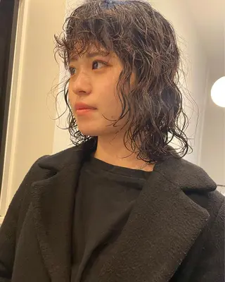 ミディアム パーマ やまさきえりこ ニュアンスパーマのヘアスタイル