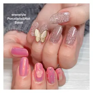 ミディアム ネイル 🐾enen style 🐾のネイルデザイン