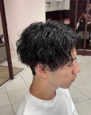 ショート パーマ メンズ ダメージレス縮毛矯正 メンズも歓迎 細谷のヘアスタイル