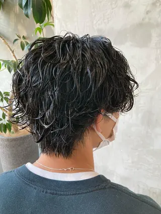 ショート カラー パーマ メンズ 波巻きスパイラルパー マ/シャドウパーマ駿のヘアスタイル